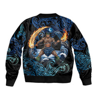 Samoa Siva Afi Bomber Jacket Fireknife Fire Dance Pacific Tribal Motif LT9 - Polynesian Pride
