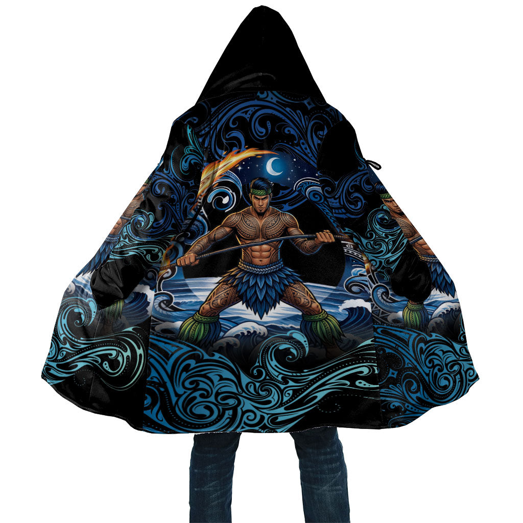 Samoa Siva Afi Cloak Fireknife Fire Dance Pacific Tribal Motif LT9 Unisex Blue - Polynesian Pride