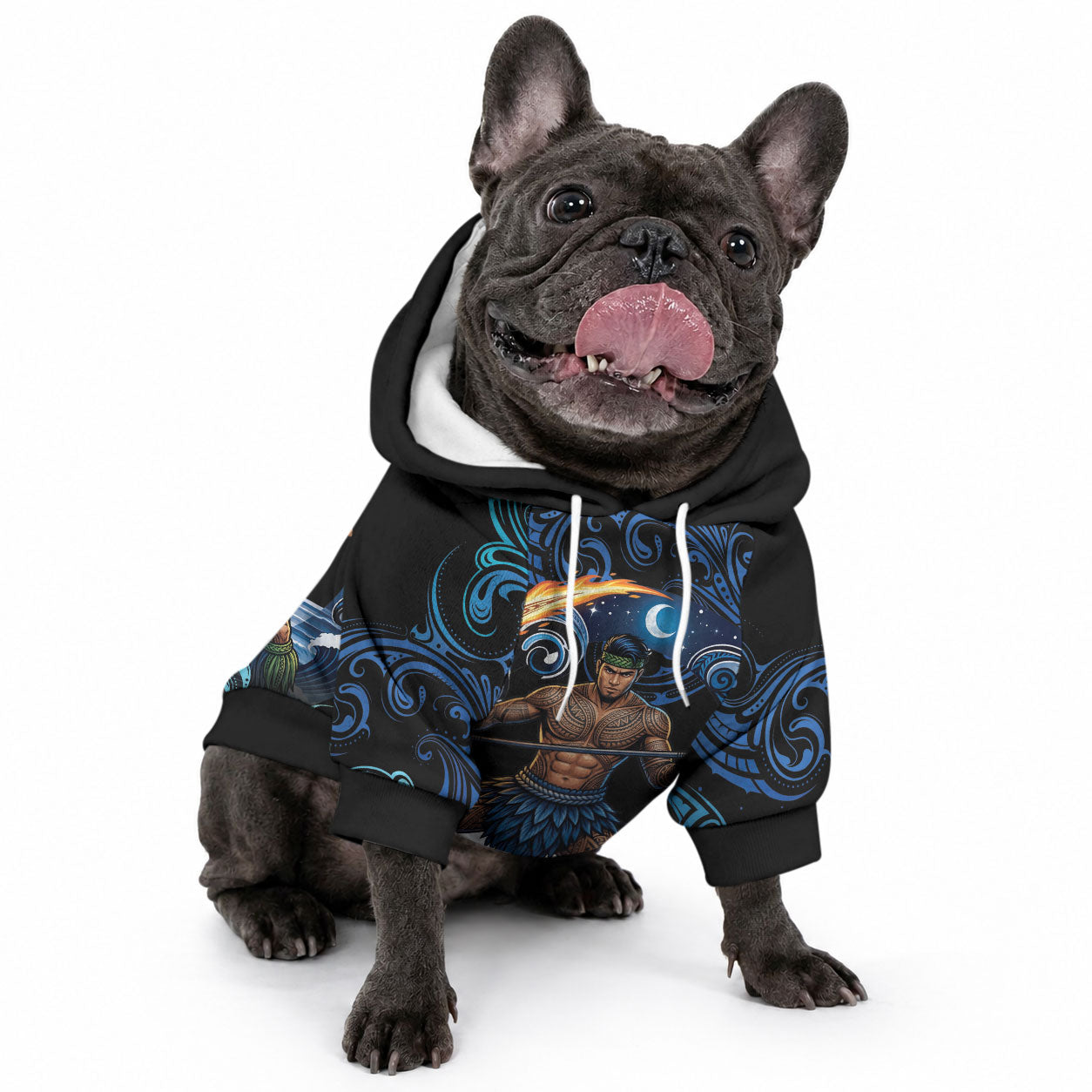 Samoa Siva Afi Pet Hoodie Fireknife Fire Dance Pacific Tribal Motif LT9 - Polynesian Pride