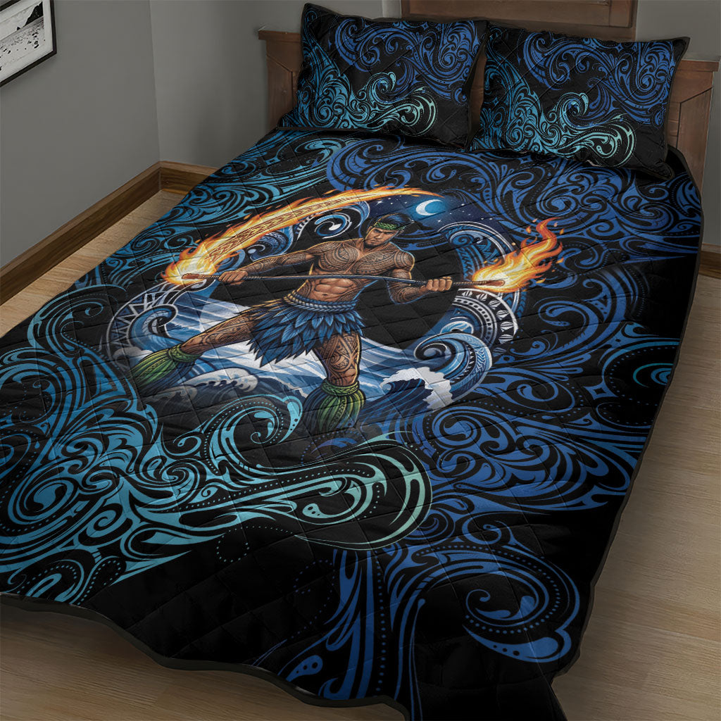 Samoa Siva Afi Quilt Bed Set Fireknife Fire Dance Pacific Tribal Motif LT9 - Polynesian Pride