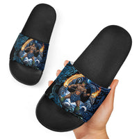 Samoa Siva Afi Slide Sandals Fireknife Fire Dance Pacific Tribal Motif LT9 - Polynesian Pride