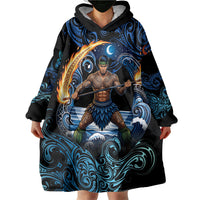 Samoa Siva Afi Wearable Blanket Hoodie Fireknife Fire Dance Pacific Tribal Motif LT9 - Polynesian Pride