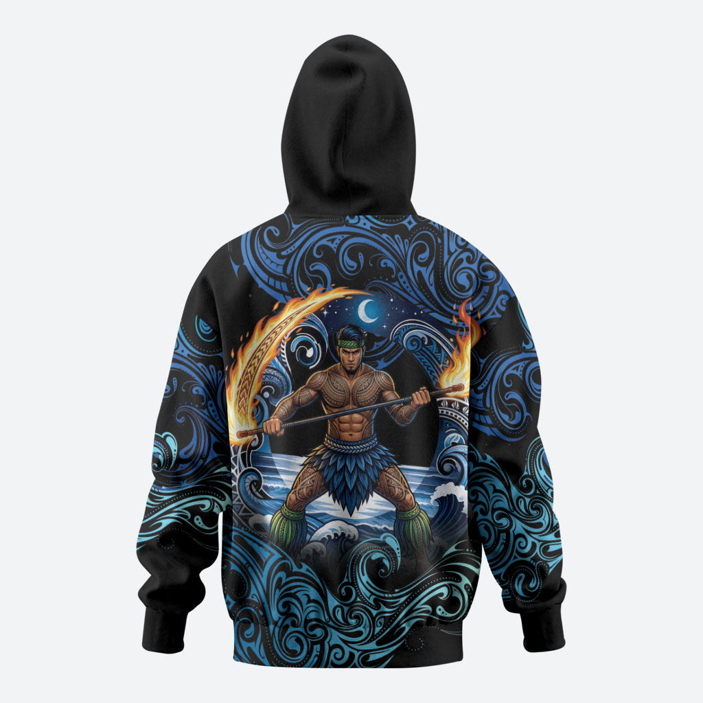 Samoa Siva Afi Zip Hoodie Fireknife Fire Dance Pacific Tribal Motif LT9 - Polynesian Pride