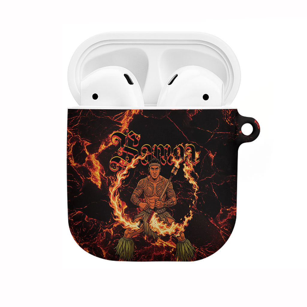 Samoa Siva Afi Dance Fireknife AirPods Case Polynesian Heritage Fire Dance LT9 Black - Polynesian Pride