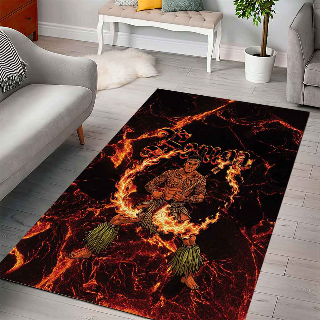 Samoa Siva Afi Dance Fireknife Area Rug Polynesian Heritage Fire Dance LT9 - Polynesian Pride