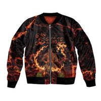 Samoa Siva Afi Dance Fireknife Bomber Jacket Polynesian Heritage Fire Dance LT9 Unisex Black - Polynesian Pride