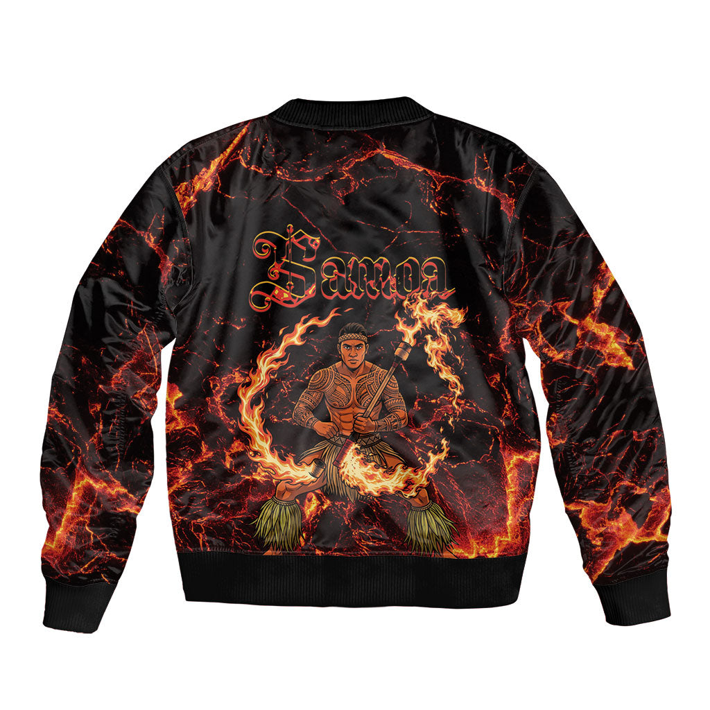 Samoa Siva Afi Dance Fireknife Bomber Jacket Polynesian Heritage Fire Dance LT9 - Polynesian Pride