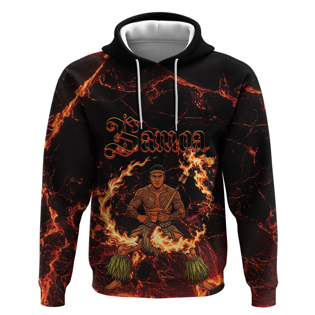 Samoa Siva Afi Dance Fireknife Hoodie Polynesian Heritage Fire Dance LT9 Pullover Hoodie Black - Polynesian Pride