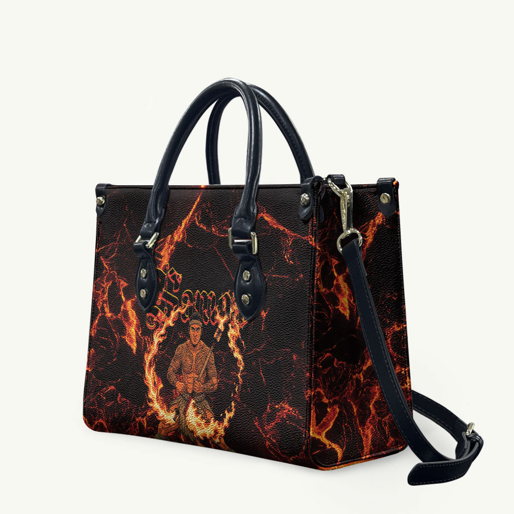 Samoa Siva Afi Dance Fireknife Leather Bag Polynesian Heritage Fire Dance LT9 Black - Polynesian Pride