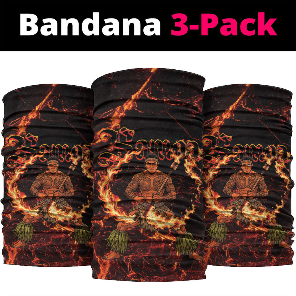 Samoa Siva Afi Dance Fireknife Neck Gaiter Polynesian Heritage Fire Dance LT9 package One Size: 25*50cm Black - Polynesian Pride