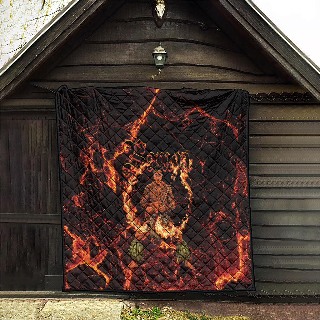 Samoa Siva Afi Dance Fireknife Quilt Polynesian Heritage Fire Dance LT9 - Polynesian Pride