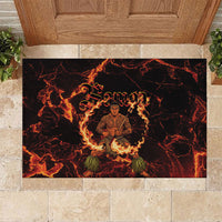 Samoa Siva Afi Dance Fireknife Rubber Doormat Polynesian Heritage Fire Dance LT9 Black - Polynesian Pride