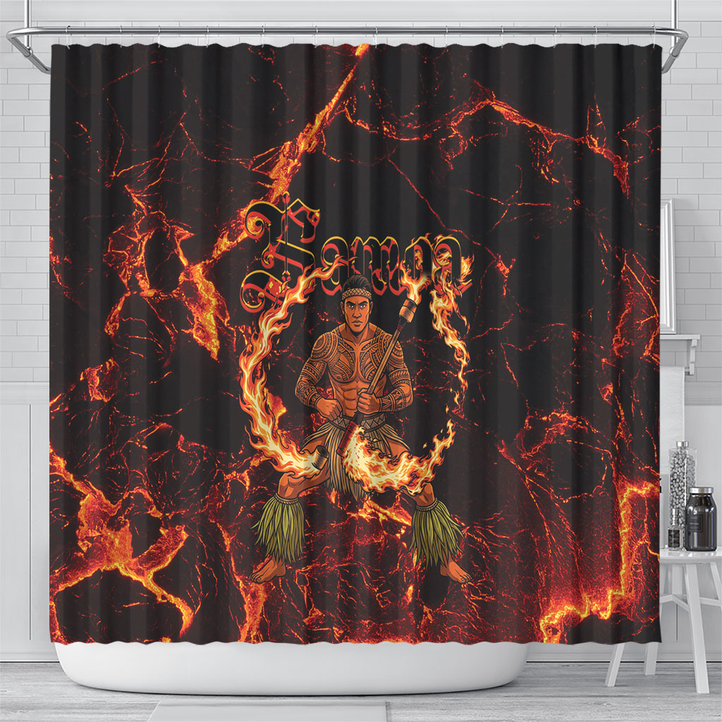 Samoa Siva Afi Dance Fireknife Shower Curtain Polynesian Heritage Fire Dance LT9 - Polynesian Pride