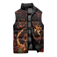 Samoa Siva Afi Dance Fireknife Sleeveless Puffer Jacket Polynesian Heritage Fire Dance LT9 - Polynesian Pride