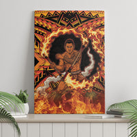 Samoa Siva Afi Dance Fireknife Canvas Wall Art Samoan Tribal Motif Dancing in the Fire LT9 - Polynesian Pride