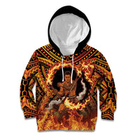 Samoa Siva Afi Dance Fireknife Kid Hoodie Samoan Tribal Motif Dancing in the Fire LT9 Hoodie Red - Polynesian Pride