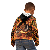 Samoa Siva Afi Dance Fireknife Kid Hoodie Samoan Tribal Motif Dancing in the Fire LT9 - Polynesian Pride