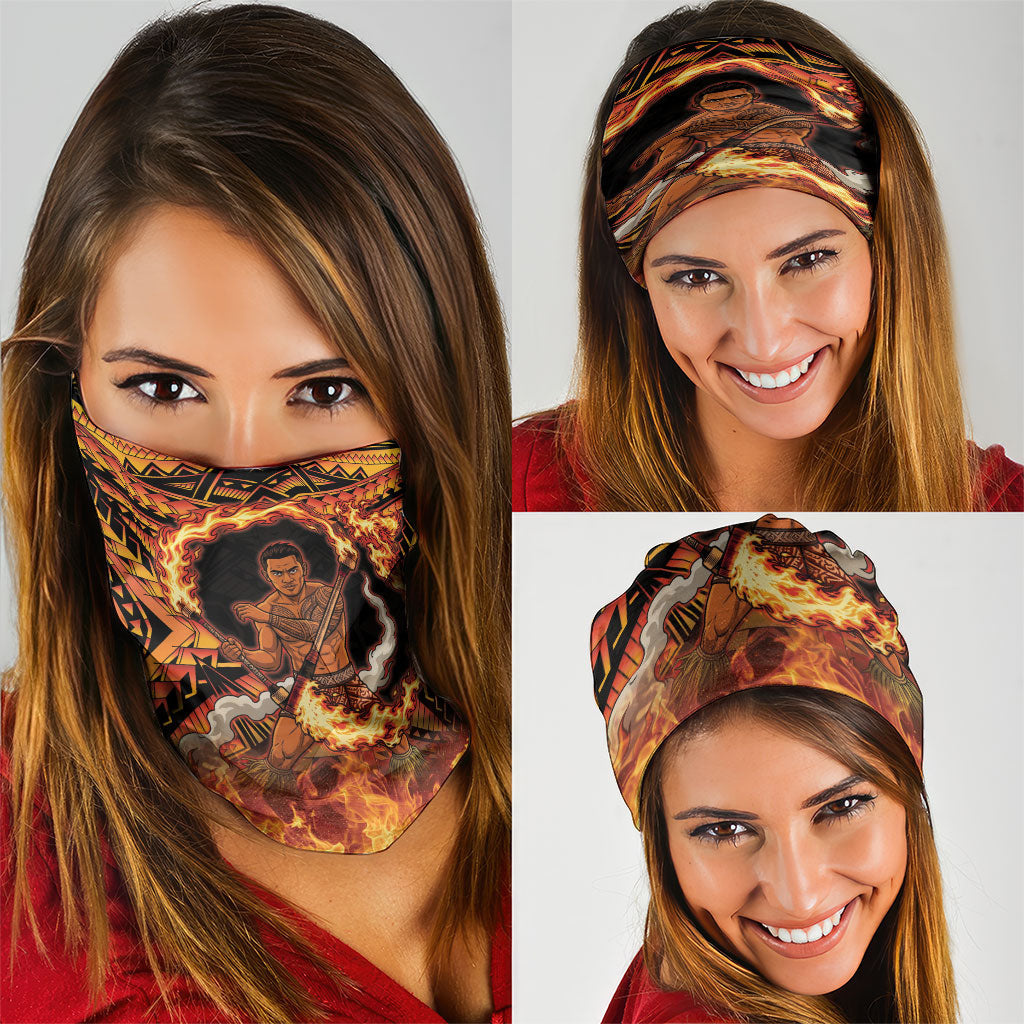 Samoa Siva Afi Dance Fireknife Neck Gaiter Samoan Tribal Motif Dancing in the Fire LT9 - Polynesian Pride