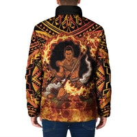 Samoa Siva Afi Dance Fireknife Padded Jacket Samoan Tribal Motif Dancing in the Fire LT9 - Polynesian Pride