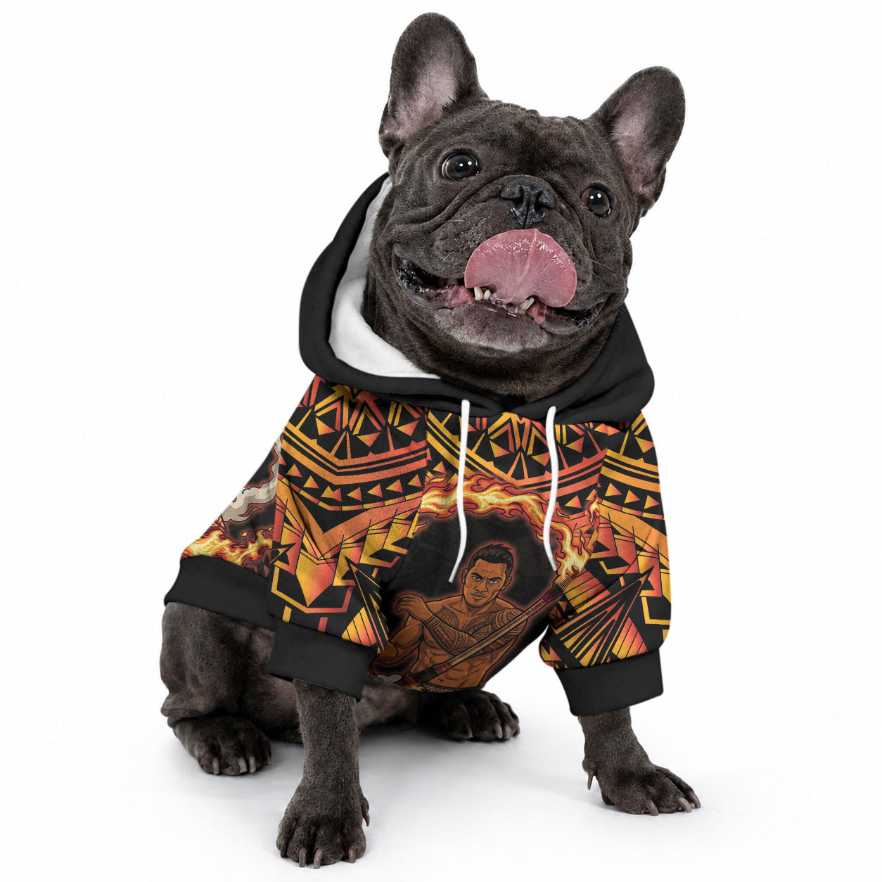 Samoa Siva Afi Dance Fireknife Pet Hoodie Samoan Tribal Motif Dancing in the Fire LT9 - Polynesian Pride