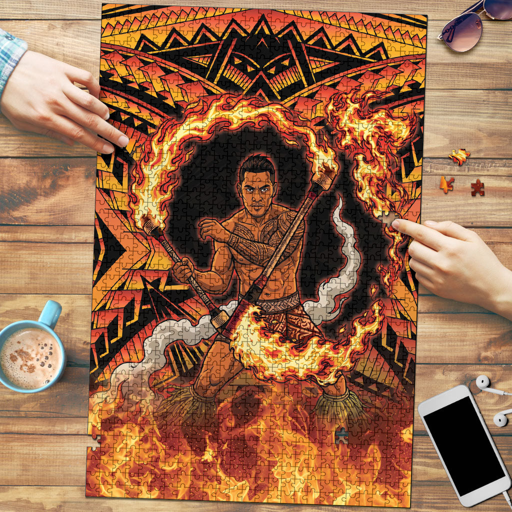 Samoa Siva Afi Dance Fireknife Puzzle Samoan Tribal Motif Dancing in the Fire LT9 Red - Polynesian Pride