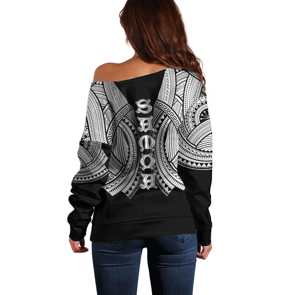 Samoan Ula Nifo Afi Tribal Off Shoulder Sweater Polynesian Pattern LT9 - Polynesian Pride