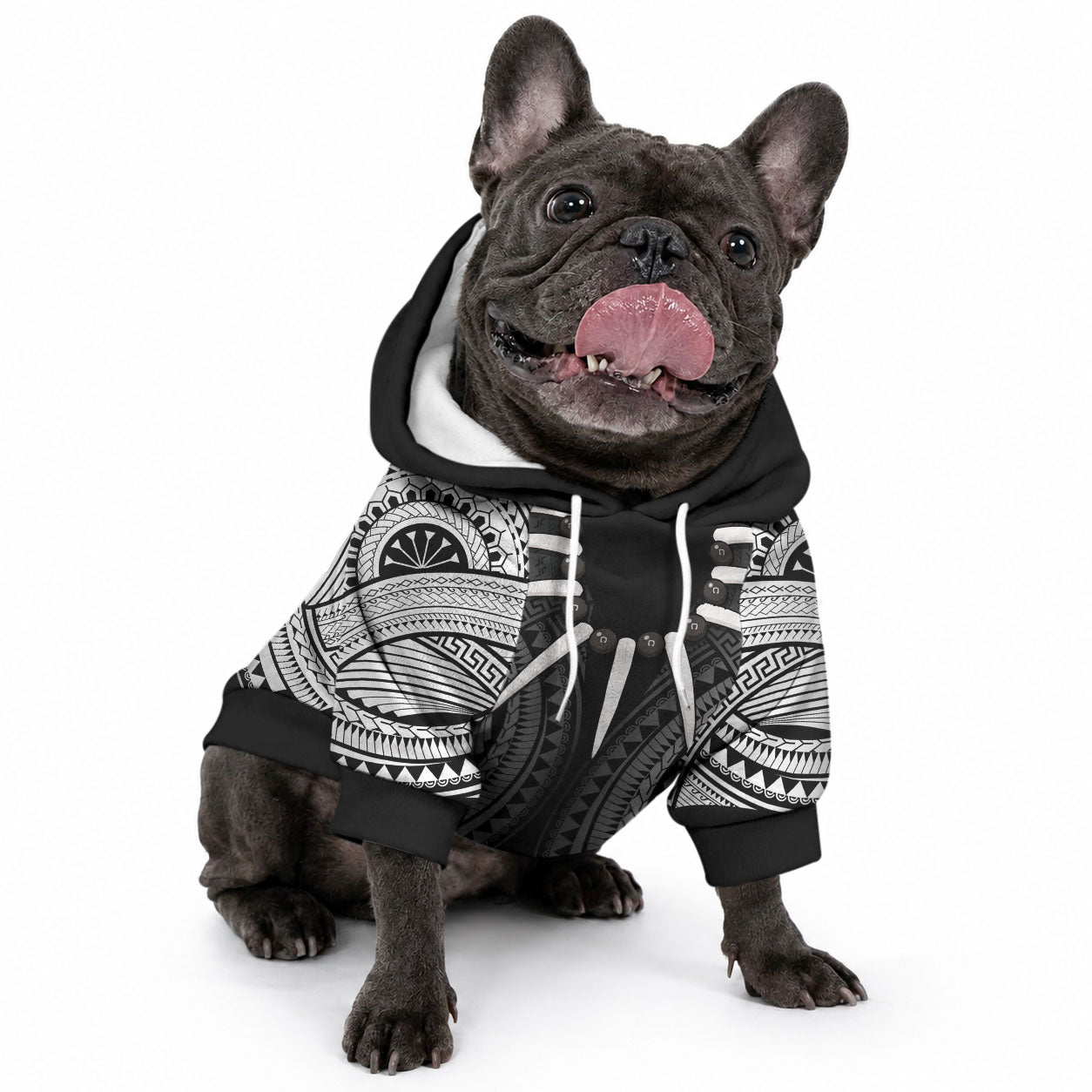 Samoan Ula Nifo Afi Tribal Pet Hoodie Polynesian Pattern LT9 - Polynesian Pride