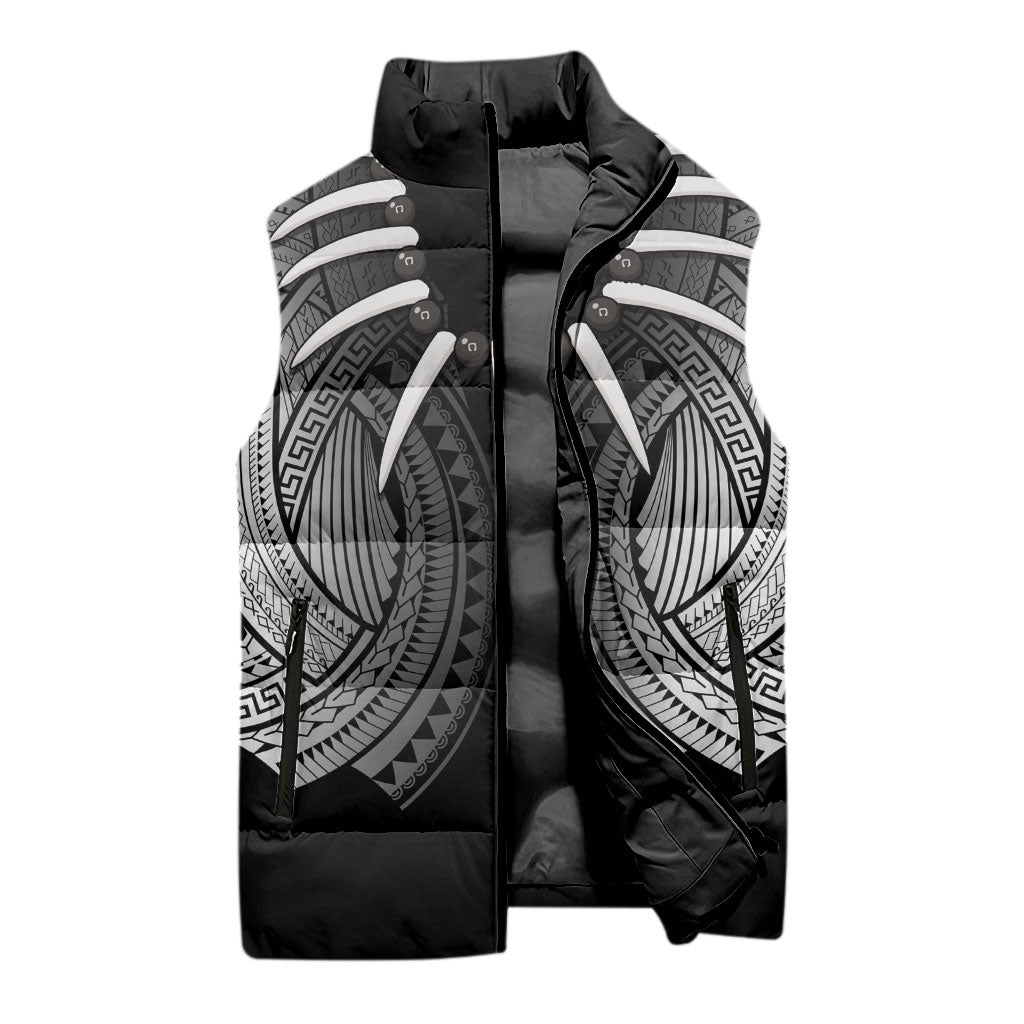 Samoan Ula Nifo Afi Tribal Sleeveless Puffer Jacket Polynesian Pattern LT9 - Polynesian Pride