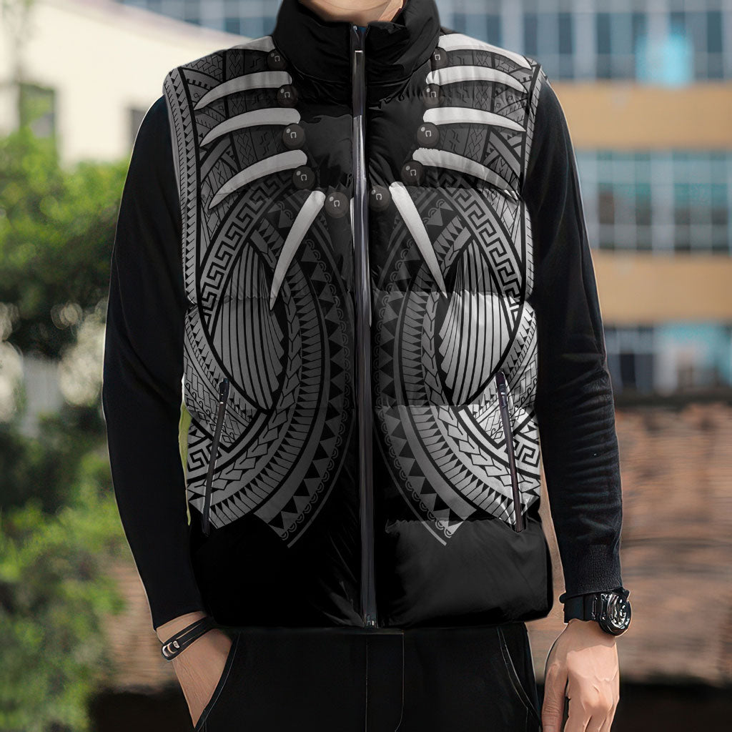 Samoan Ula Nifo Afi Tribal Sleeveless Puffer Jacket Polynesian Pattern LT9 - Polynesian Pride