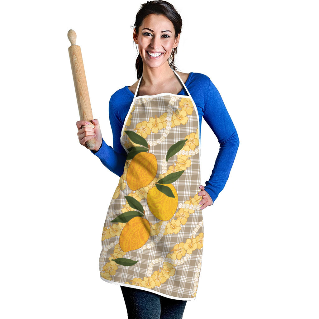 Maku'e Hawaiian Mango Palaka Apron Aloha Hibiscus Pikake Lei LT9 - Polynesian Pride