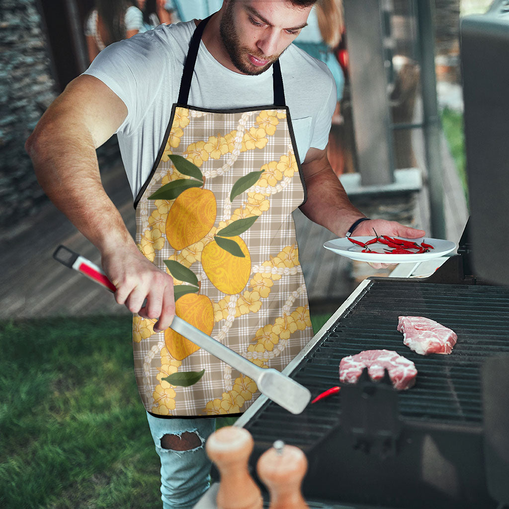Maku'e Hawaiian Mango Palaka Apron Aloha Hibiscus Pikake Lei LT9 - Polynesian Pride