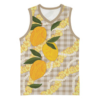 Maku'e Hawaiian Mango Palaka Basketball Jersey Aloha Hibiscus Pikake Lei LT9 Unisex Brown - Polynesian Pride