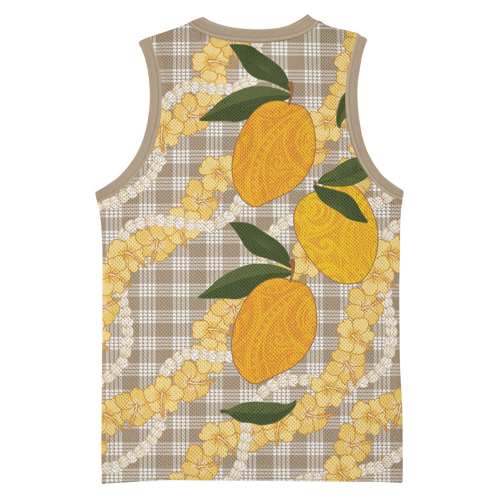 Maku'e Hawaiian Mango Palaka Basketball Jersey Aloha Hibiscus Pikake Lei LT9 - Polynesian Pride