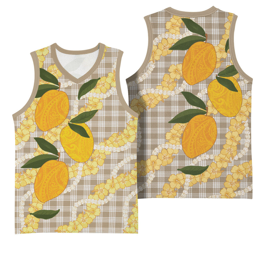 Maku'e Hawaiian Mango Palaka Basketball Jersey Aloha Hibiscus Pikake Lei LT9 - Polynesian Pride