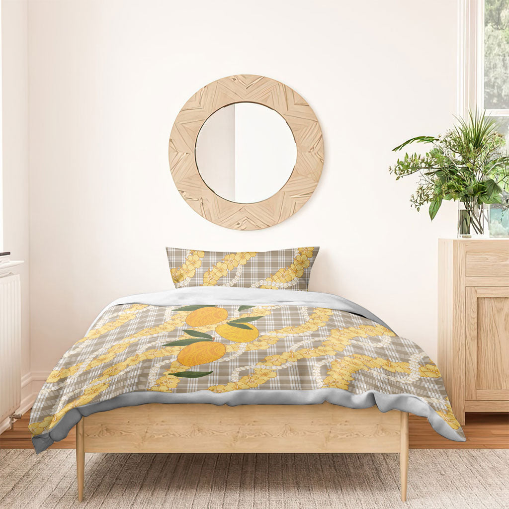 Maku'e Hawaiian Mango Palaka Bedding Set Aloha Hibiscus Pikake Lei LT9 - Polynesian Pride