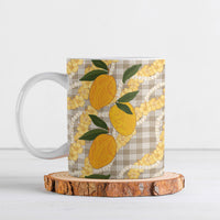 Maku'e Hawaiian Mango Palaka Ceramic Mug Aloha Hibiscus Pikake Lei LT9 Brown - Polynesian Pride