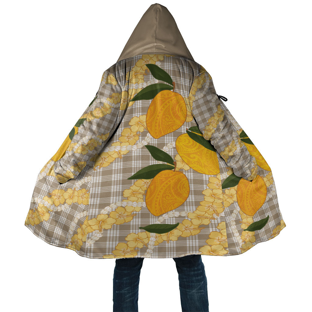 Maku'e Hawaiian Mango Palaka Cloak Aloha Hibiscus Pikake Lei LT9 Unisex Brown - Polynesian Pride