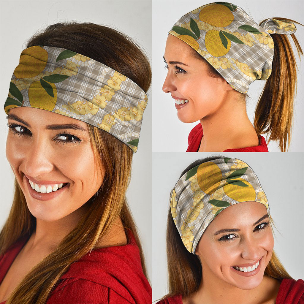 Maku'e Hawaiian Mango Palaka Neck Gaiter Aloha Hibiscus Pikake Lei LT9 - Polynesian Pride