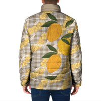 Maku'e Hawaiian Mango Palaka Padded Jacket Aloha Hibiscus Pikake Lei LT9 - Polynesian Pride