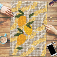 Maku'e Hawaiian Mango Palaka Puzzle Aloha Hibiscus Pikake Lei LT9 Brown - Polynesian Pride