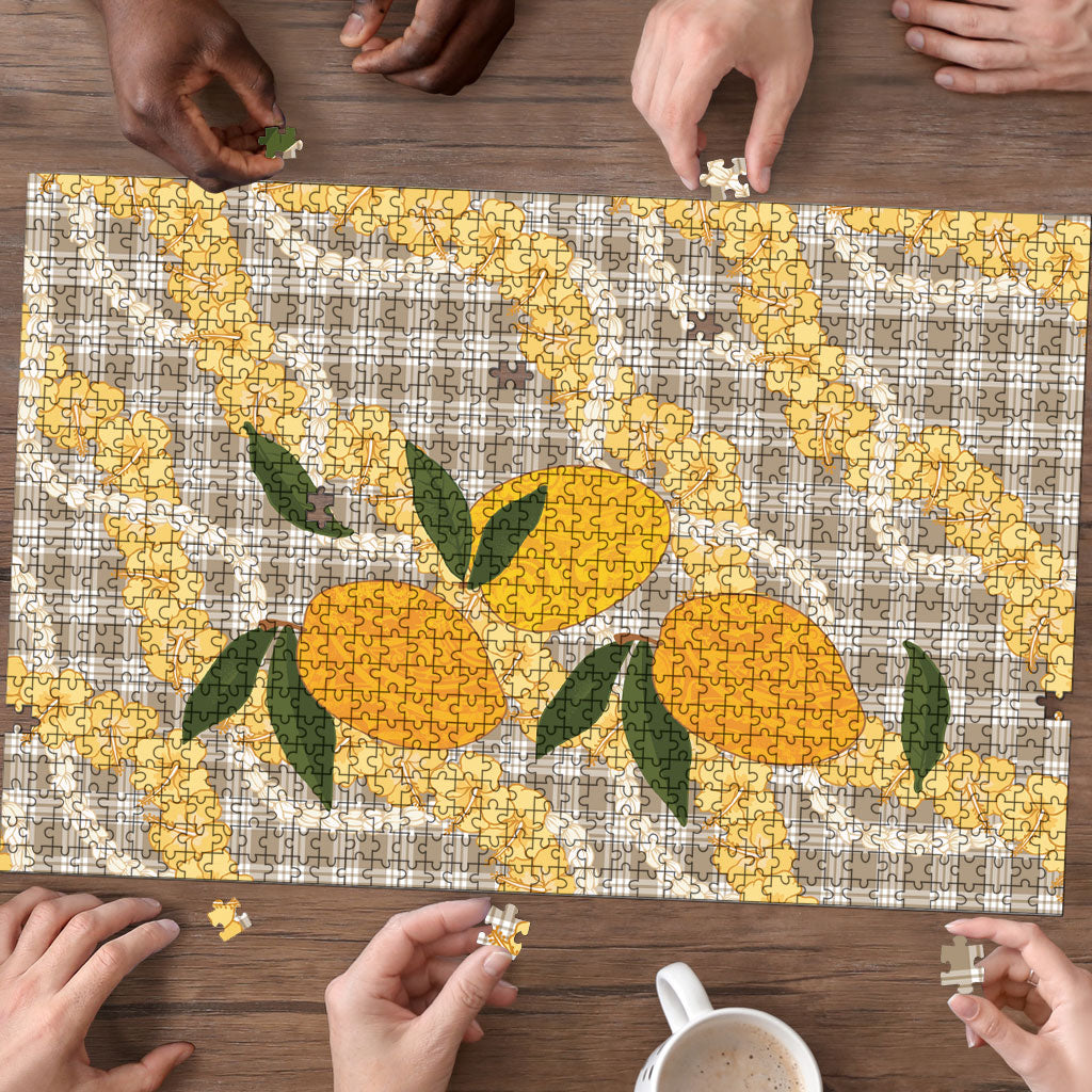 Maku'e Hawaiian Mango Palaka Puzzle Aloha Hibiscus Pikake Lei LT9 - Polynesian Pride