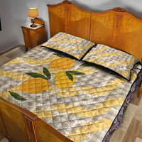 Maku'e Hawaiian Mango Palaka Quilt Bed Set Aloha Hibiscus Pikake Lei LT9 - Polynesian Pride