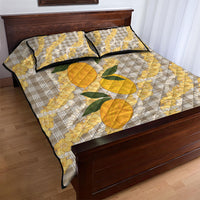 Maku'e Hawaiian Mango Palaka Quilt Bed Set Aloha Hibiscus Pikake Lei LT9 - Polynesian Pride