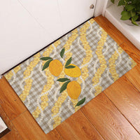 Maku'e Hawaiian Mango Palaka Rubber Doormat Aloha Hibiscus Pikake Lei LT9 - Polynesian Pride
