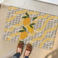 Maku'e Hawaiian Mango Palaka Rubber Doormat Aloha Hibiscus Pikake Lei LT9 - Polynesian Pride