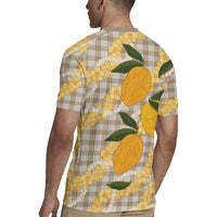 Maku'e Hawaiian Mango Palaka Rugby Jersey Aloha Hibiscus Pikake Lei LT9 - Polynesian Pride