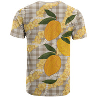 Maku'e Hawaiian Mango Palaka T Shirt Aloha Hibiscus Pikake Lei LT9 - Polynesian Pride