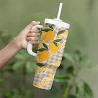 Maku'e Hawaiian Mango Palaka Tumbler With Handle Aloha Hibiscus Pikake Lei LT9 - Polynesian Pride