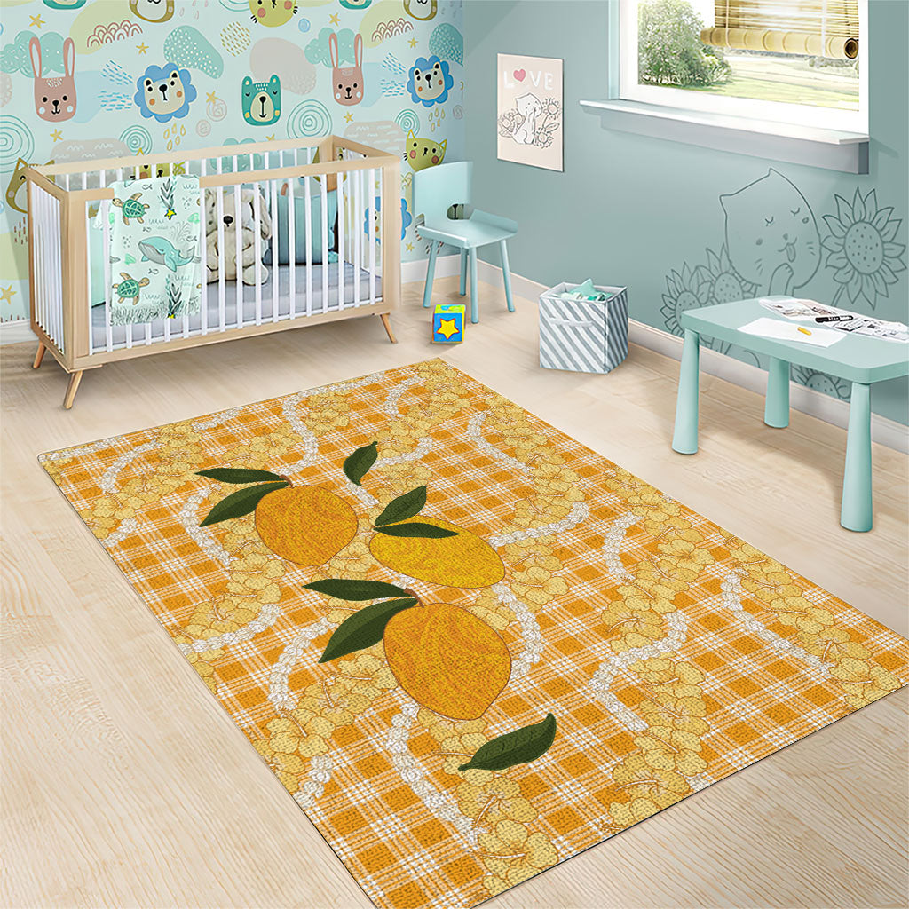 Alani Hawaiian Mango Palaka Area Rug Aloha Hibiscus Pikake Lei LT9 - Polynesian Pride