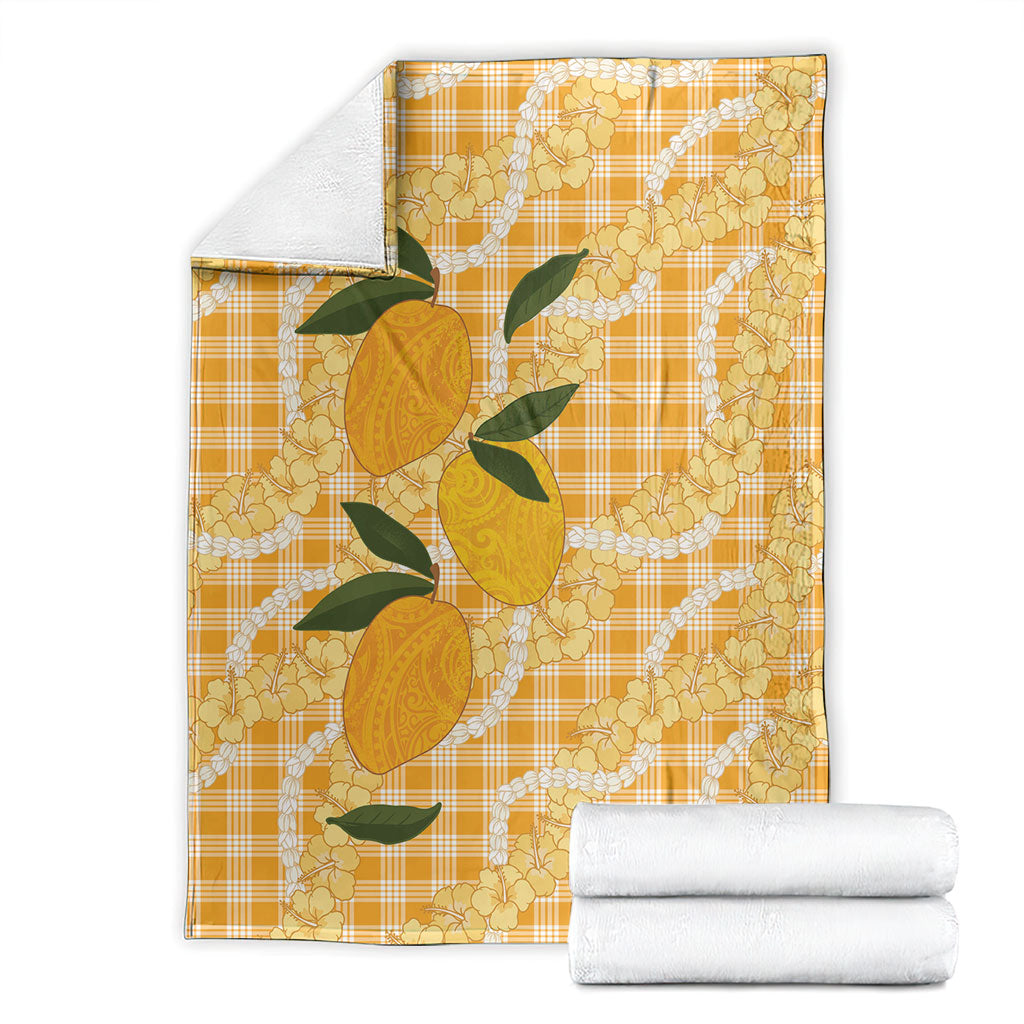 Alani Hawaiian Mango Palaka Blanket Aloha Hibiscus Pikake Lei LT9 - Polynesian Pride